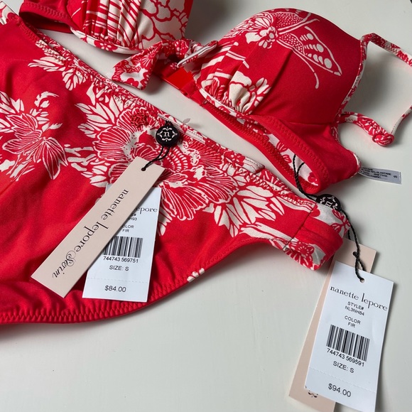Nanette Lepore Geisha Girl 2 piece bikini set. NWT. Size small. Red (Fir) - Picture 5 of 5
